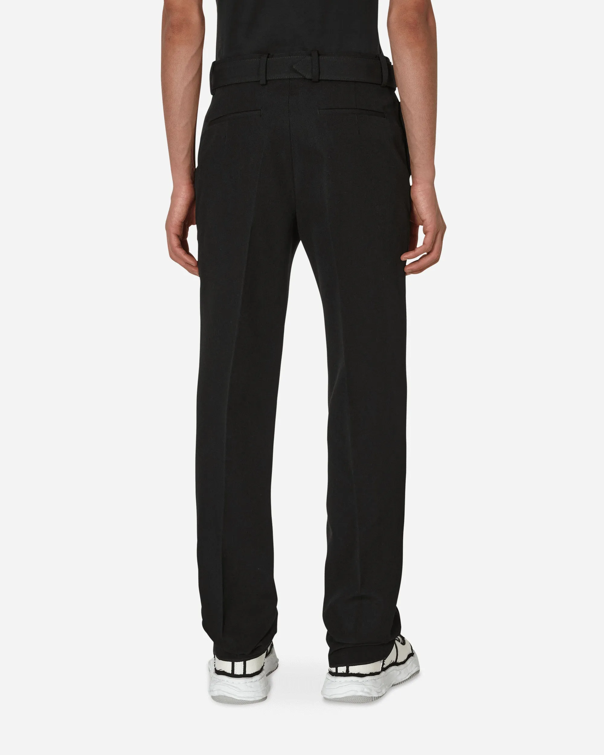 Buckle Dry Wool Slim Pants Black