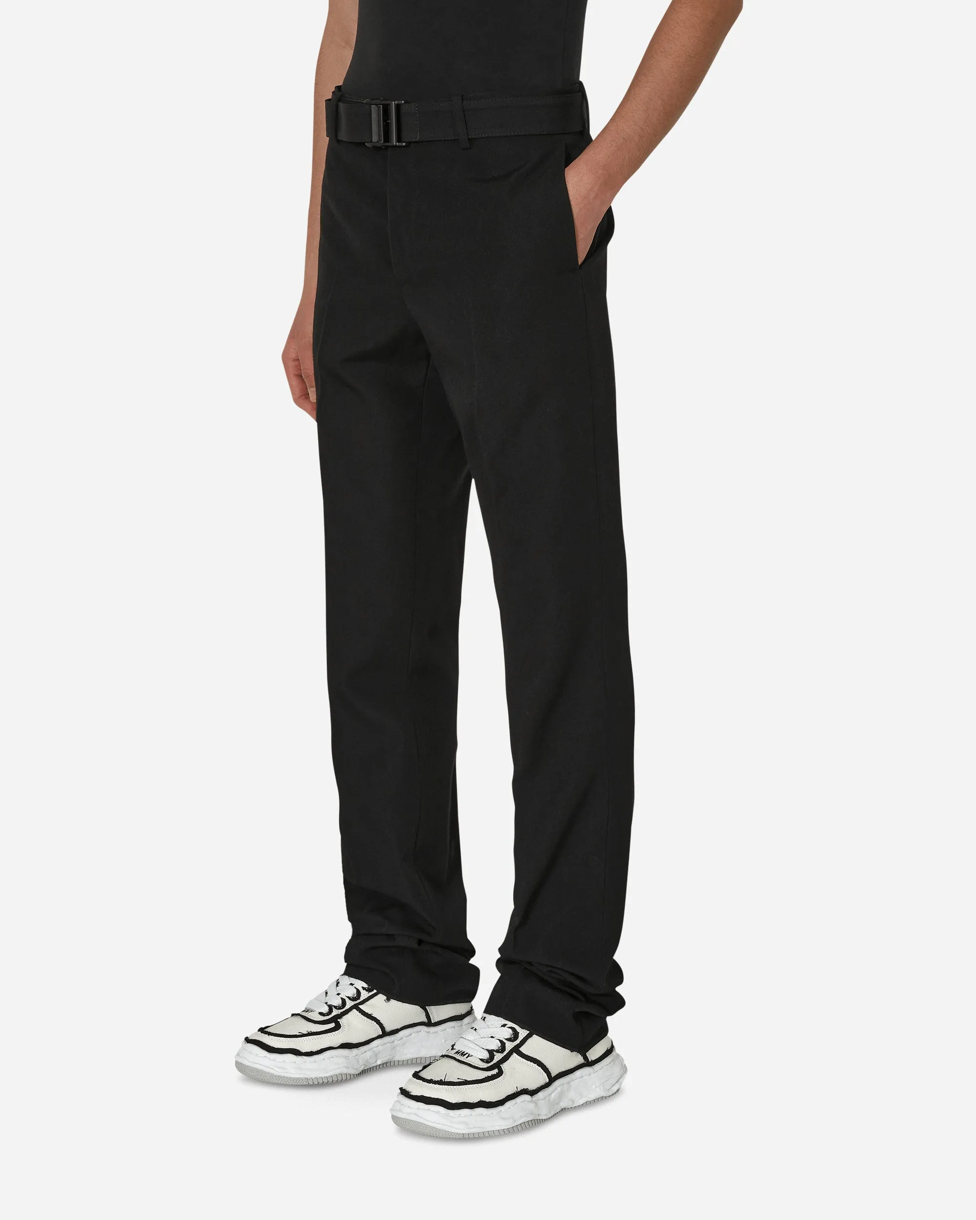 Buckle Dry Wool Slim Pants Black