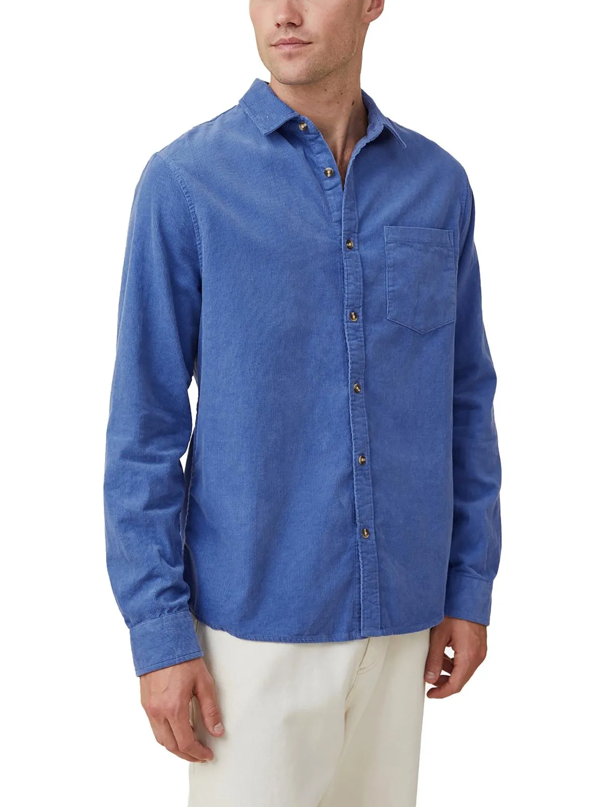 Camden Mens Corduroy Collared Button-Down Shirt