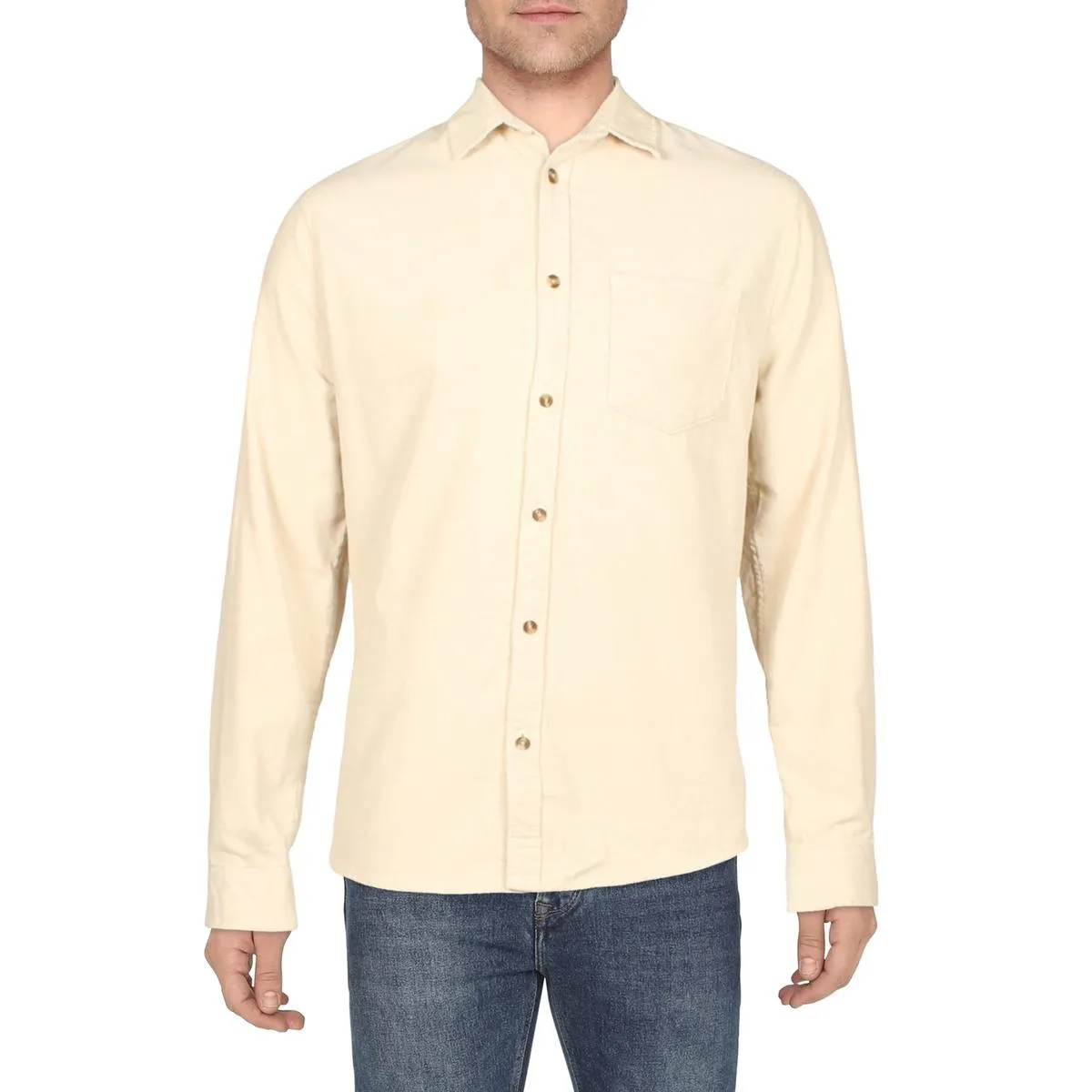 Camden Mens Corduroy Collared Button-Down Shirt