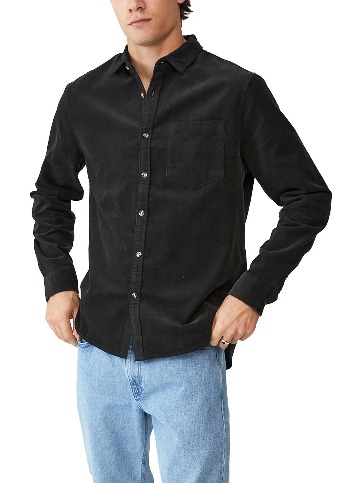 Camden Mens Corduroy Collared Button-Down Shirt