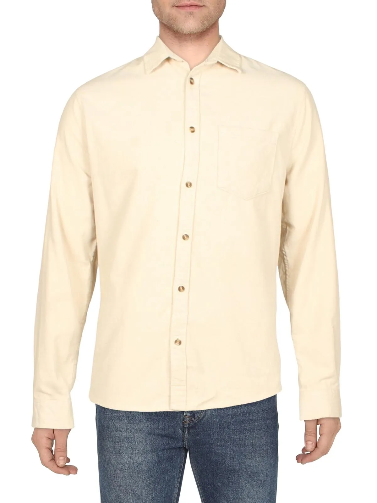 Camden Mens Corduroy Collared Button-Down Shirt