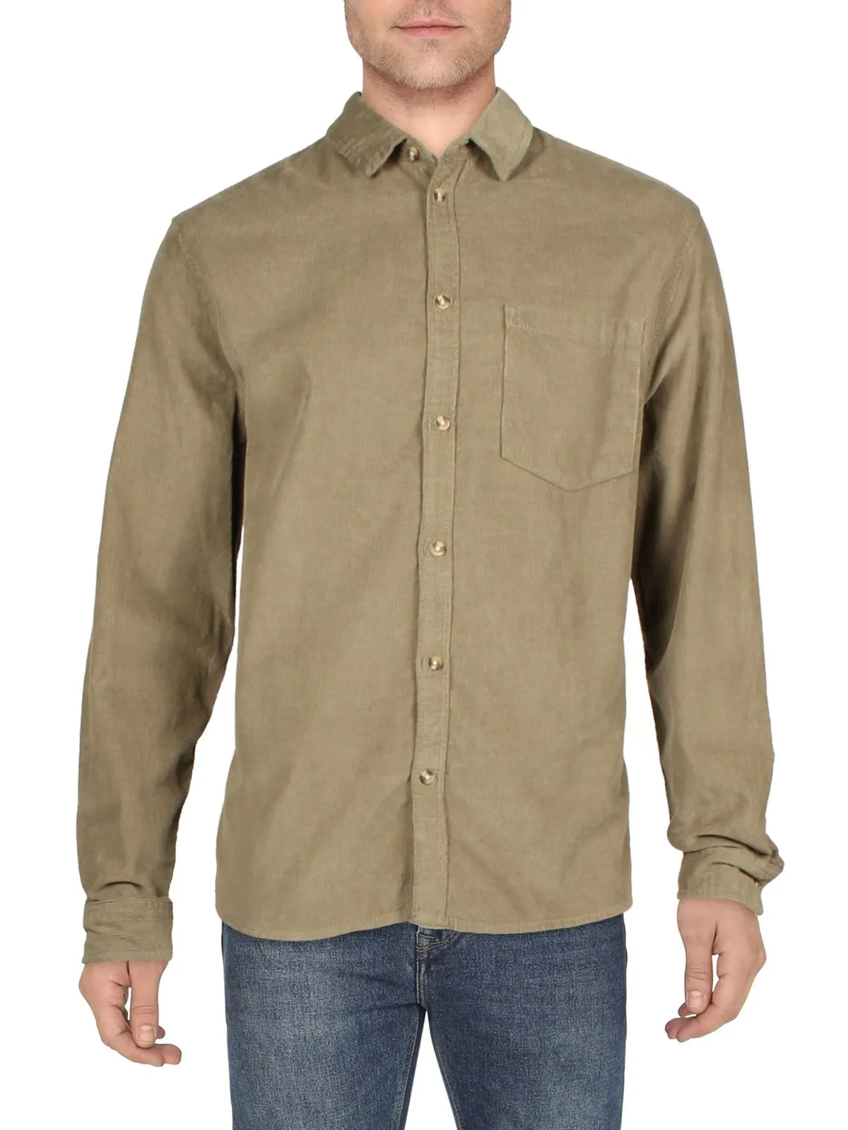 Camden Mens Corduroy Collared Button-Down Shirt