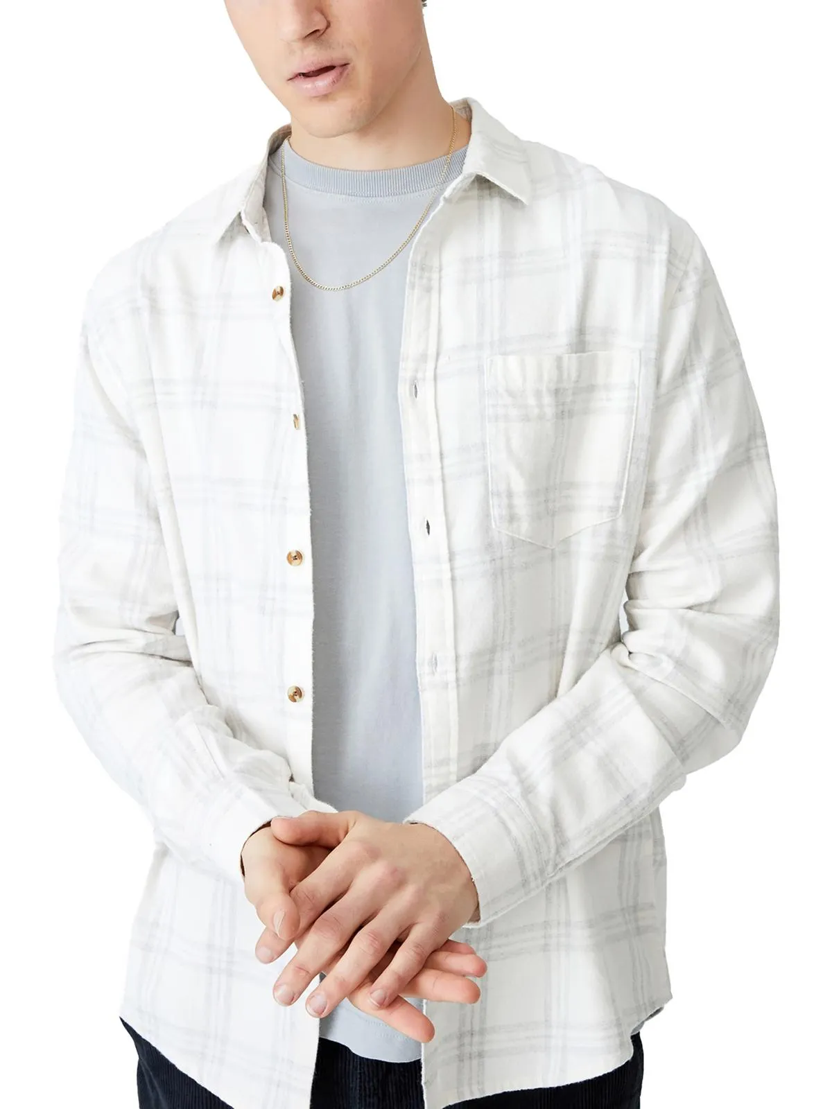 Camden Mens Plaid Collared Button-Down Shirt