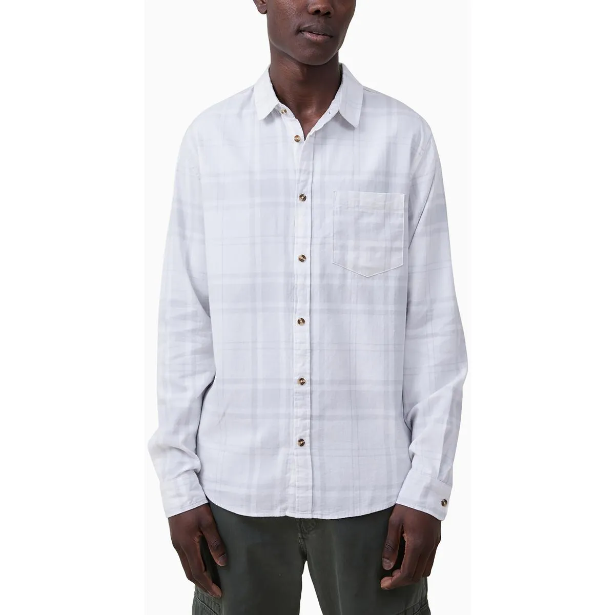 Camden Mens Plaid Collared Button-Down Shirt