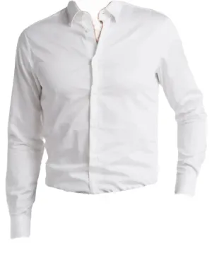 Cavalli Class by Roberto Cavalli Slim Fit Textured White Dress Shirt