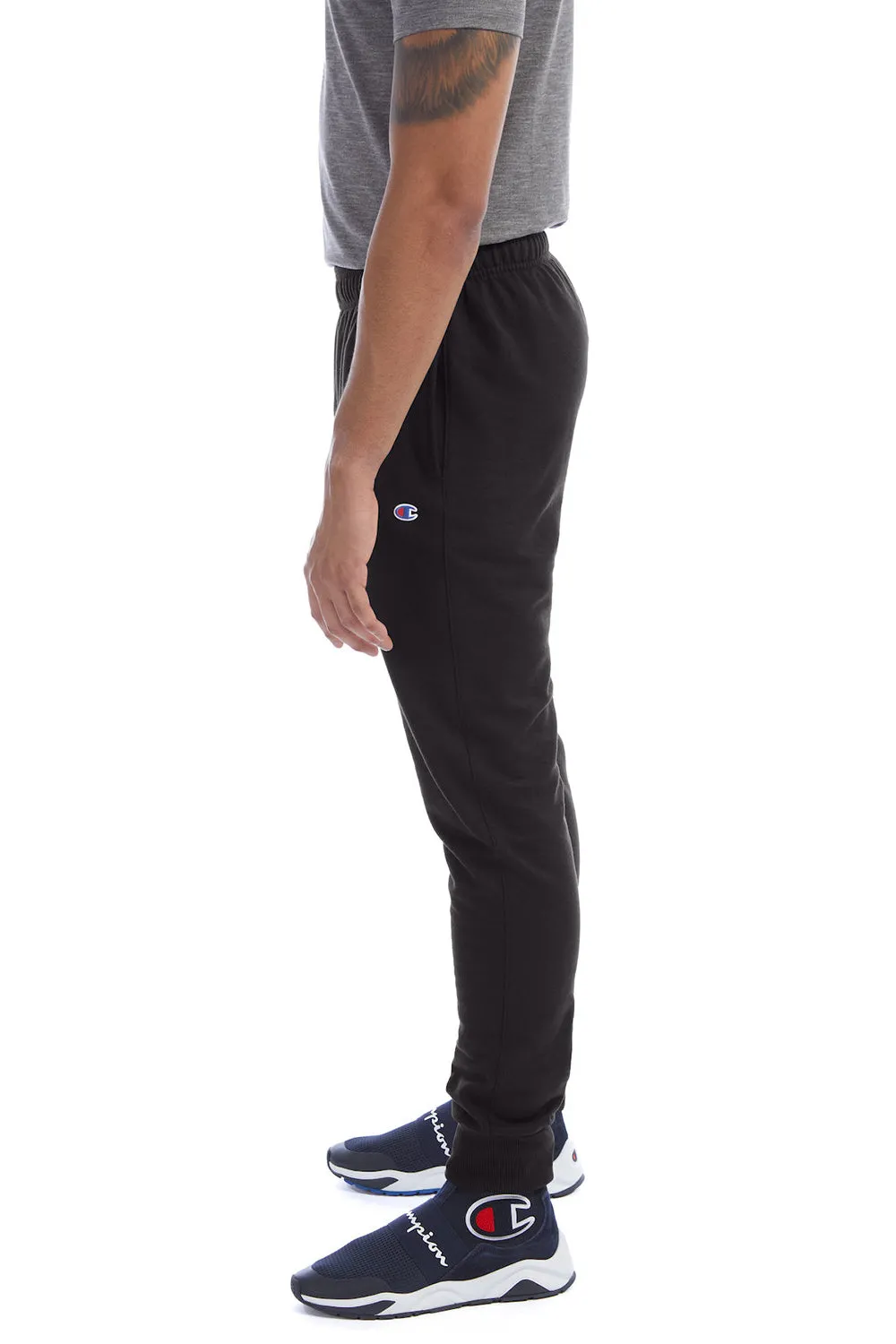 Champion Mens Power blend Fleece Jogger Sweatpants w/ Pockets - Black