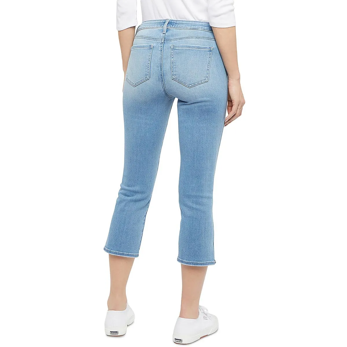 Chloe Womens Mid Rise Split Hem Capri Jeans