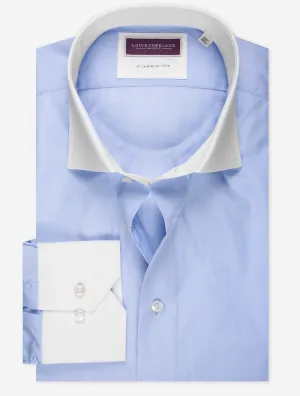 Classic Fit Contrast Collar Shirt Blue