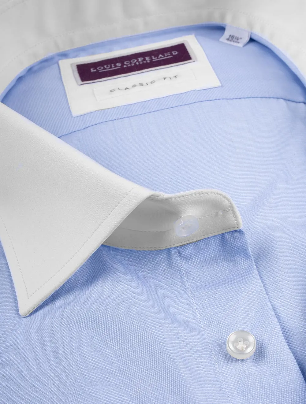 Classic Fit Contrast Collar Shirt Blue