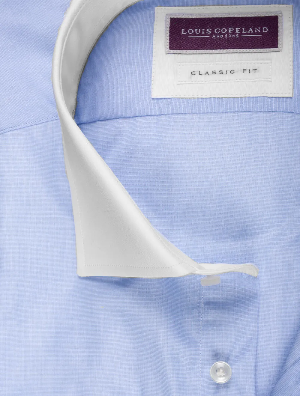 Classic Fit Contrast Collar Shirt Blue