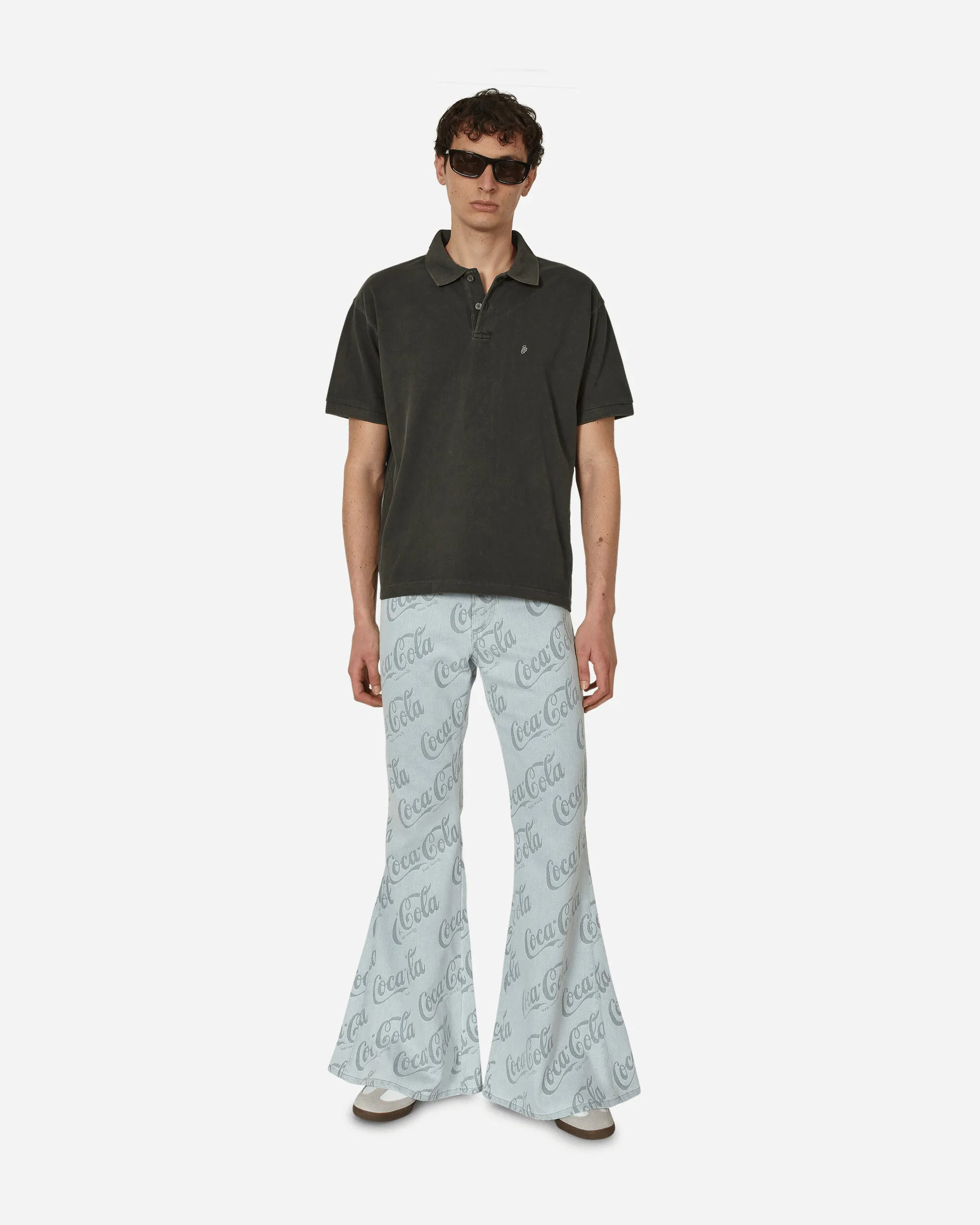 Coca-Cola Jacquard Denim Flare Pants Grey