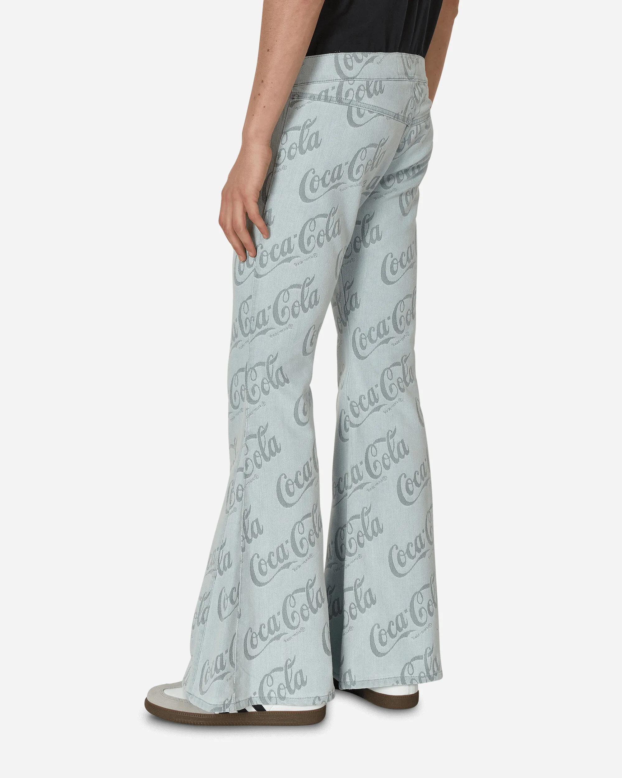 Coca-Cola Jacquard Denim Flare Pants Grey