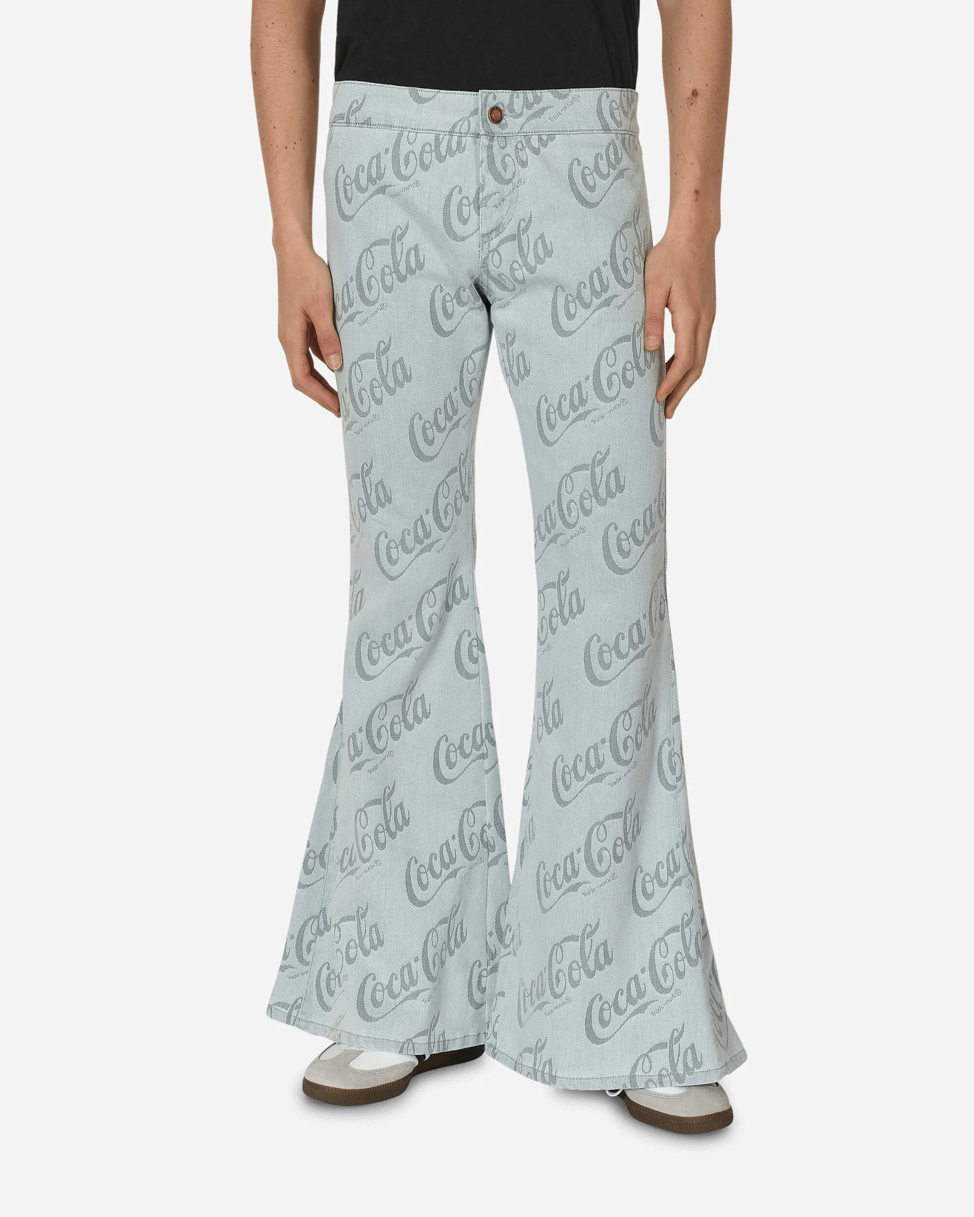 Coca-Cola Jacquard Denim Flare Pants Grey