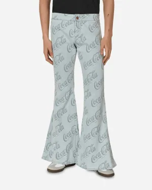 Coca-Cola Jacquard Denim Flare Pants Grey