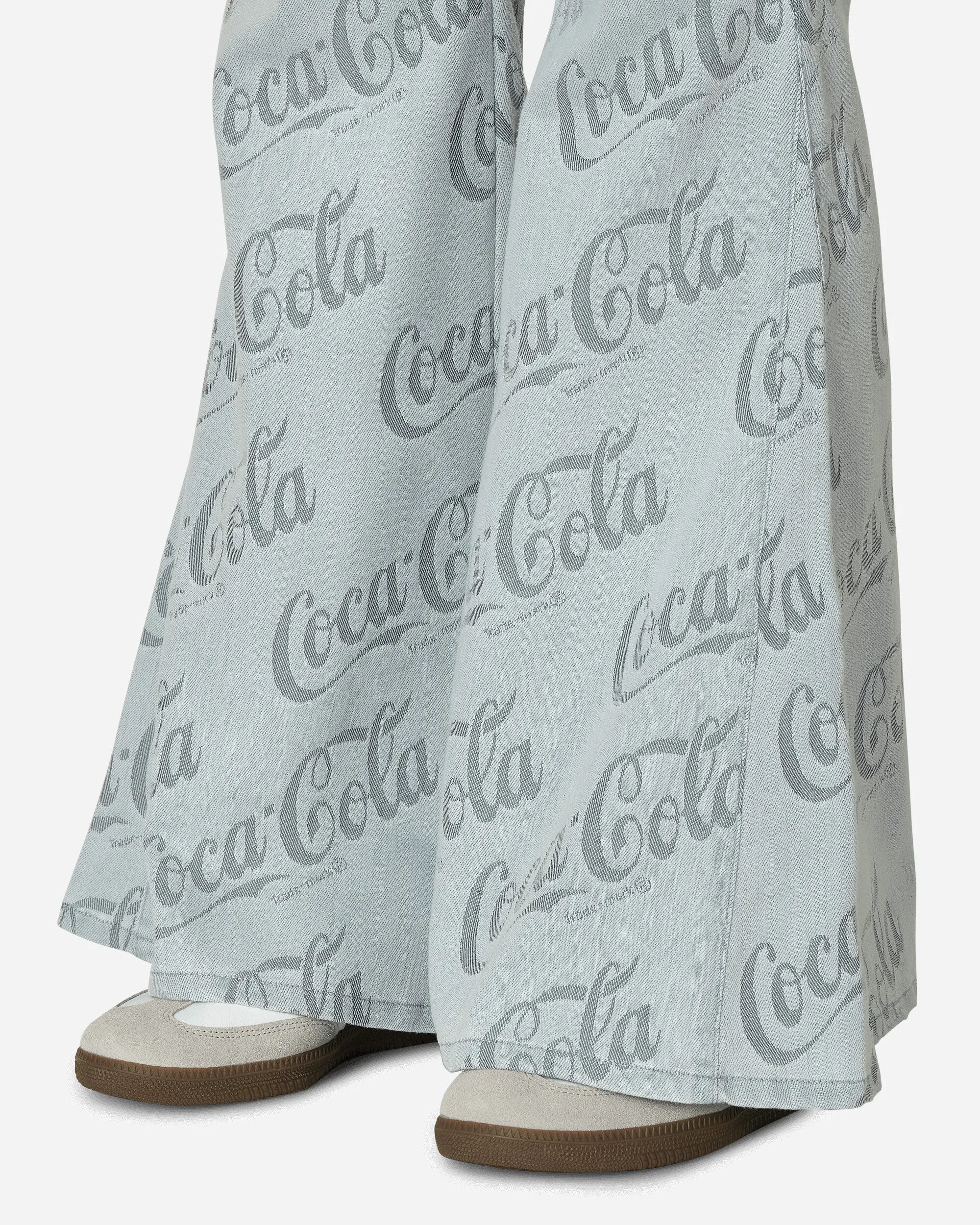 Coca-Cola Jacquard Denim Flare Pants Grey