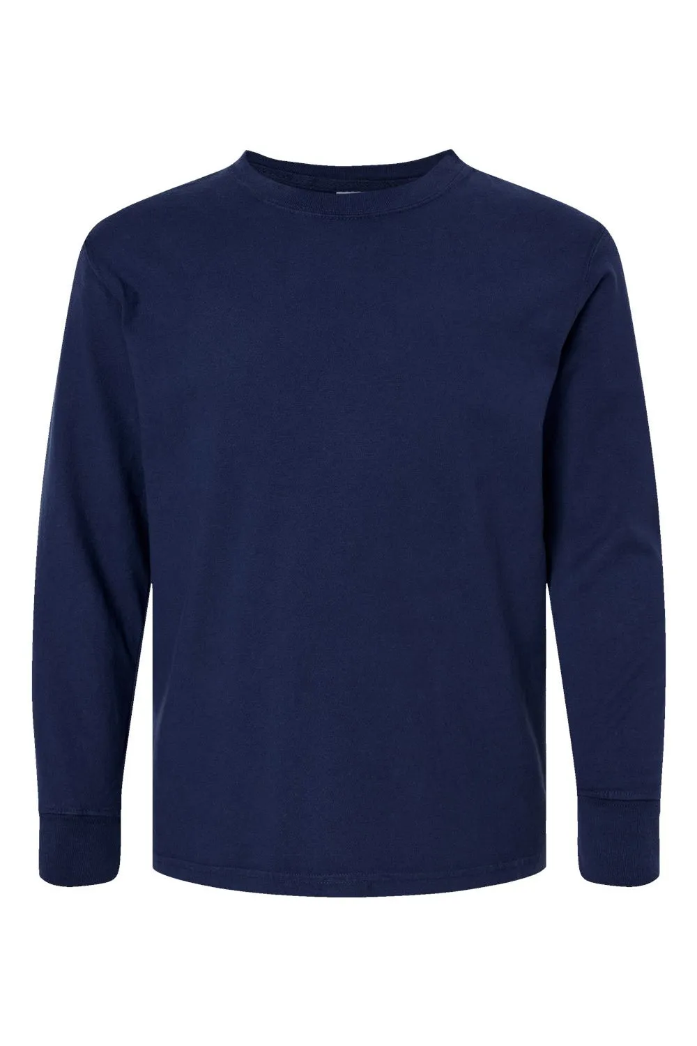 ComfortWash By Hanes Youth Garment Dyed Long Sleeve Crewneck T-Shirt - Navy Blue
