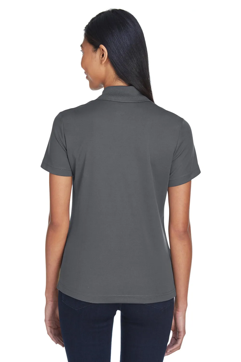Core 365 Womens Balance Performance Moisture Wicking Short Sleeve Polo Shirt - Safety Yellow/Carbon Grey