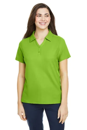 Core 365 Womens Fusion ChromaSoft Performance Moisture Wicking Pique Short Sleeve Polo Shirt - Acid Green