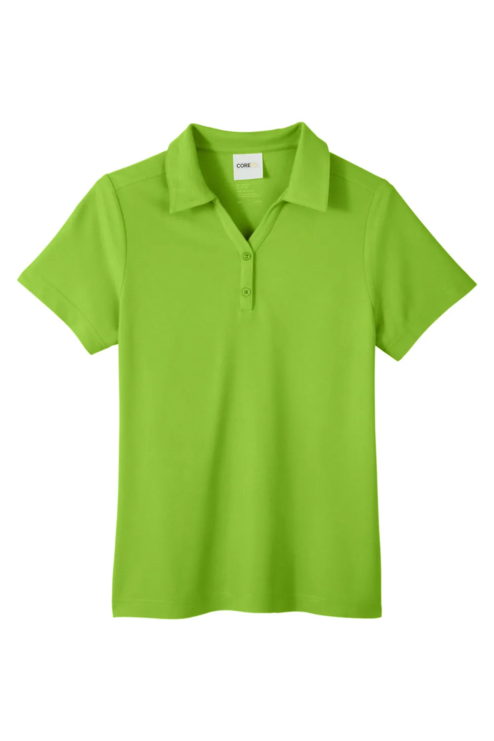 Core 365 Womens Fusion ChromaSoft Performance Moisture Wicking Pique Short Sleeve Polo Shirt - Acid Green