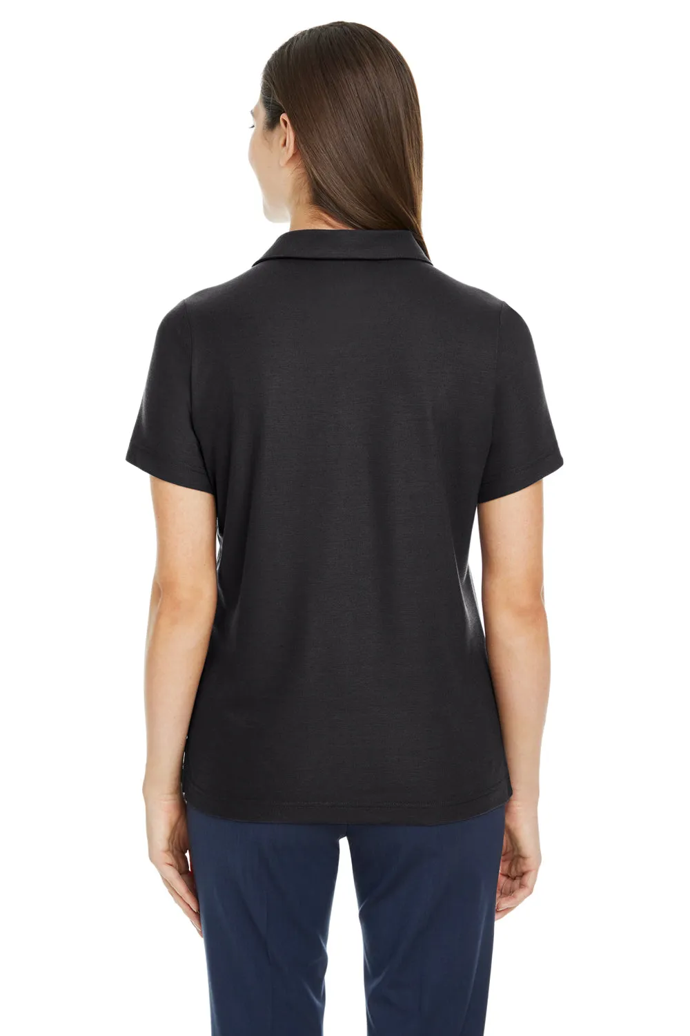 Core 365 Womens Fusion ChromaSoft Performance Moisture Wicking Pique Short Sleeve Polo Shirt - Black