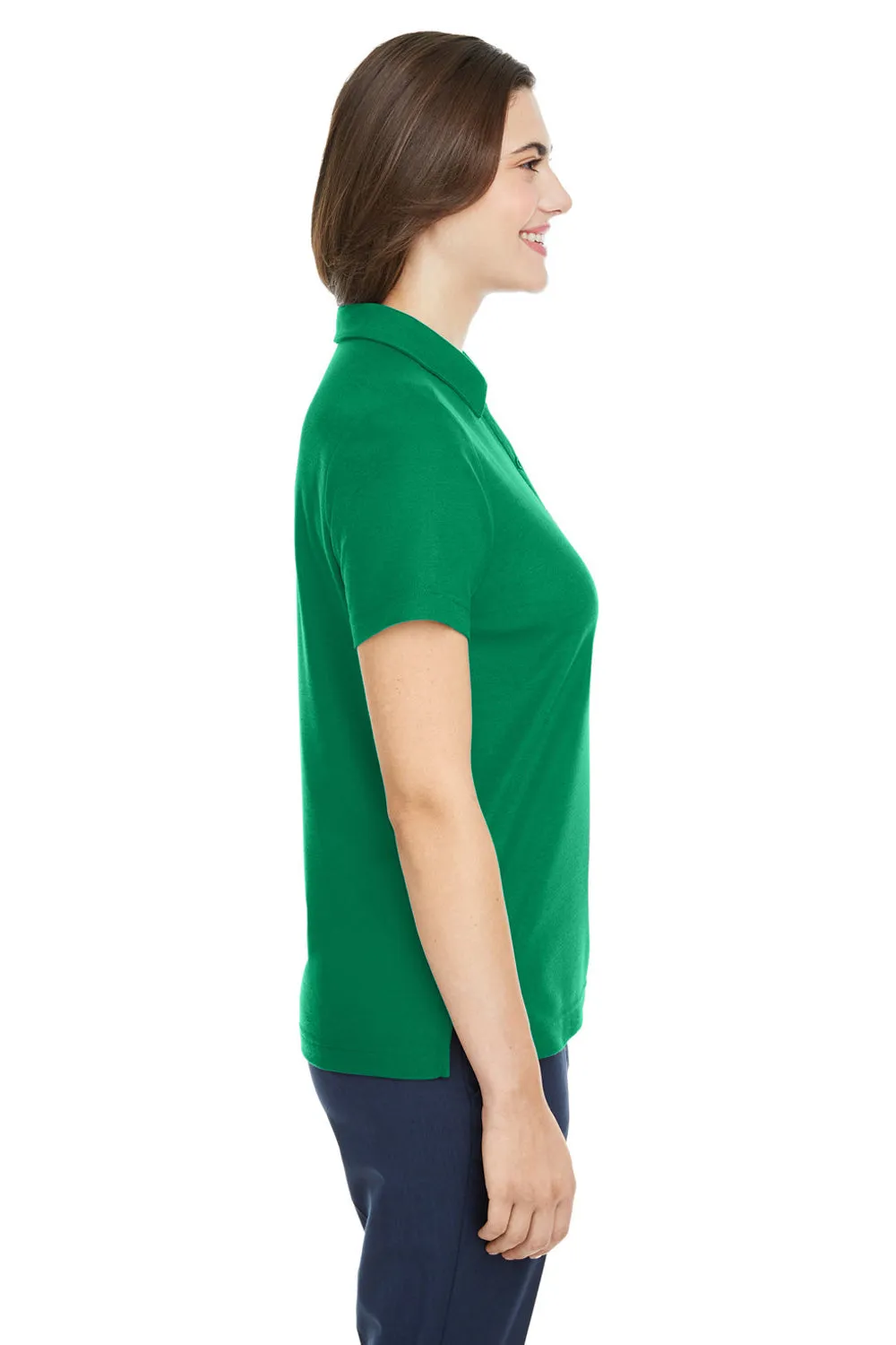 Core 365 Womens Fusion ChromaSoft Performance Moisture Wicking Pique Short Sleeve Polo Shirt - Kelly Green
