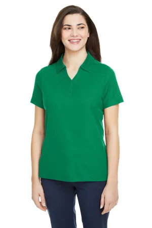 Core 365 Womens Fusion ChromaSoft Performance Moisture Wicking Pique Short Sleeve Polo Shirt - Kelly Green