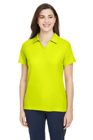 Core 365 Womens Fusion ChromaSoft Performance Moisture Wicking Pique Short Sleeve Polo Shirt - Safety Yellow