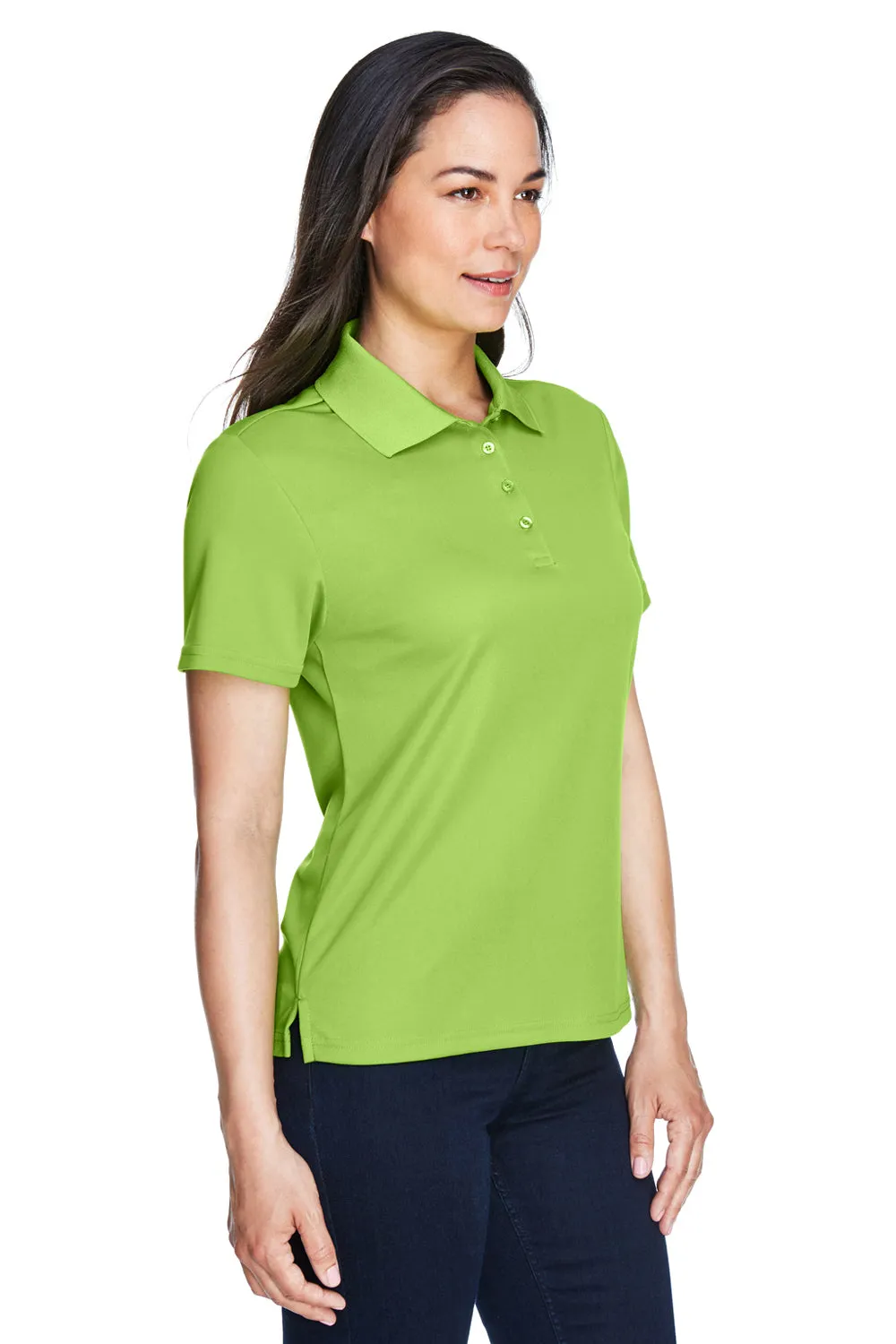 Core 365 Womens Origin Performance Moisture Wicking Short Sleeve Polo Shirt - Acid Green