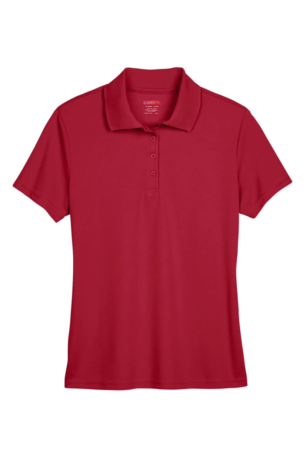 Core 365 Womens Origin Performance Moisture Wicking Short Sleeve Polo Shirt - Classic Red
