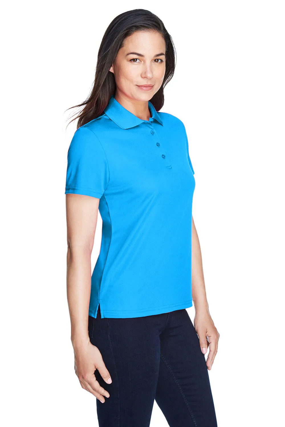 Core 365 Womens Origin Performance Moisture Wicking Short Sleeve Polo Shirt - Electric Blue