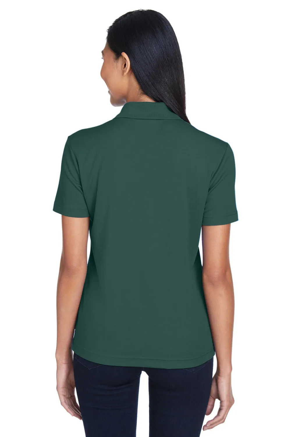 Core 365 Womens Origin Performance Moisture Wicking Short Sleeve Polo Shirt w/ Pocket - Forest Green