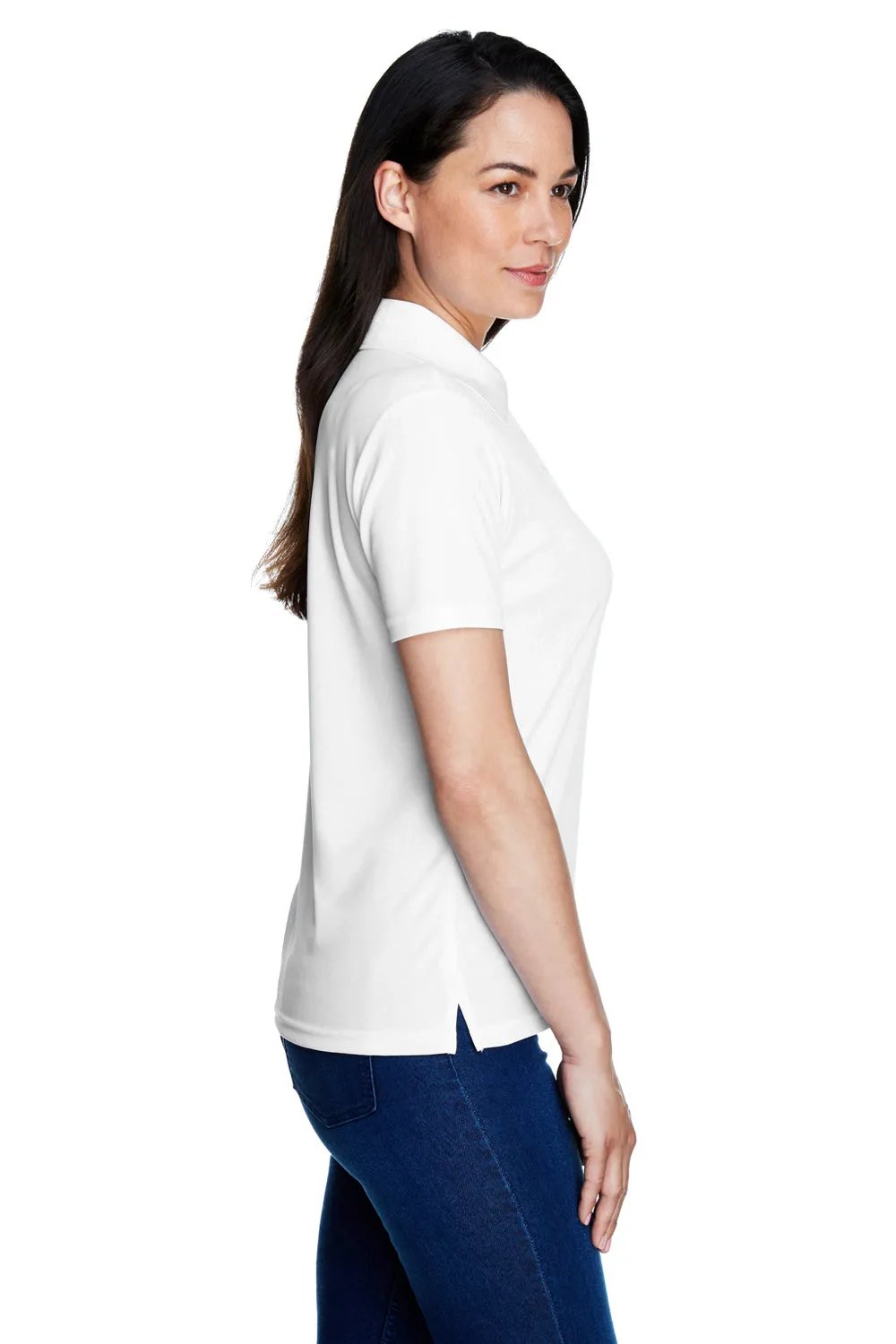 Core 365 Womens Origin Performance Moisture Wicking Short Sleeve Polo Shirt - White