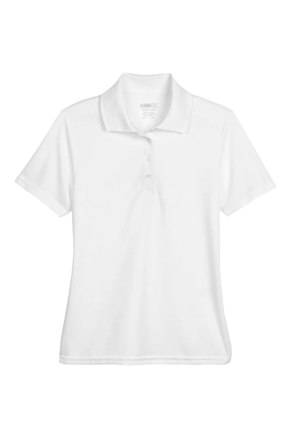 Core 365 Womens Origin Performance Moisture Wicking Short Sleeve Polo Shirt - White