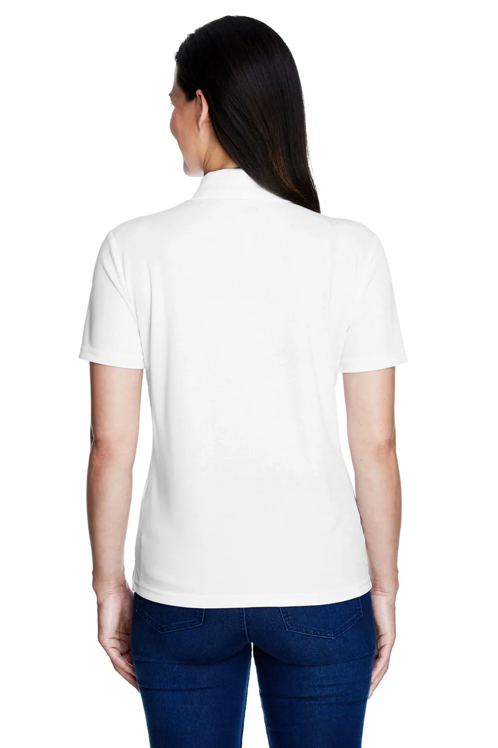 Core 365 Womens Origin Performance Moisture Wicking Short Sleeve Polo Shirt - White