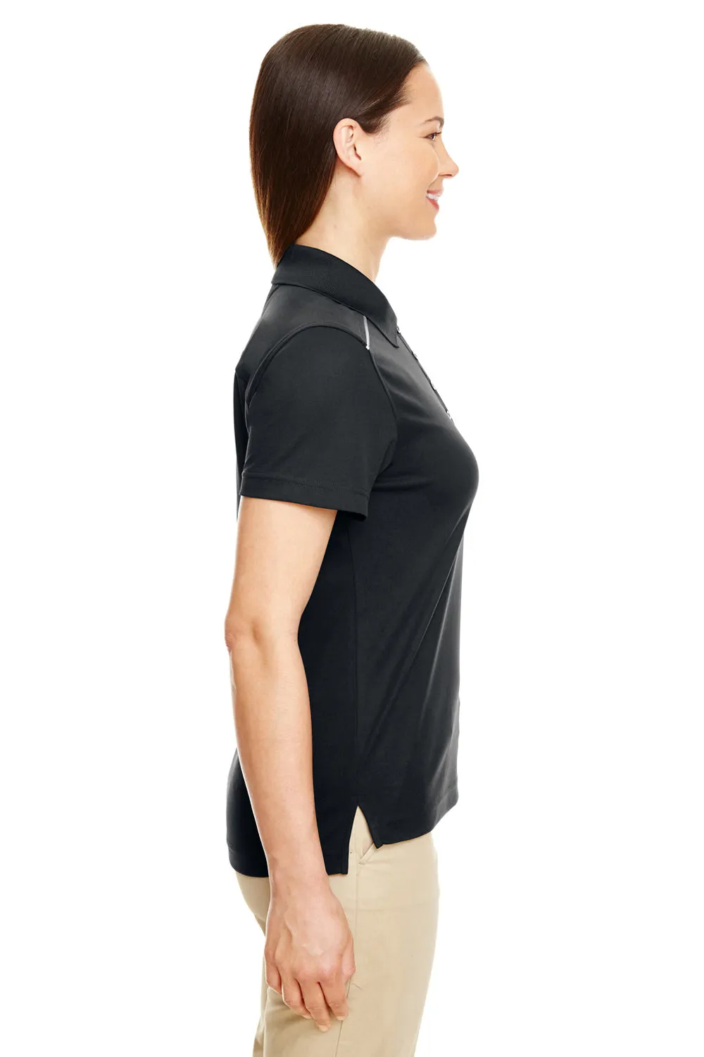 Core 365 Womens Radiant Performance Moisture Wicking Short Sleeve Polo Shirt - Black