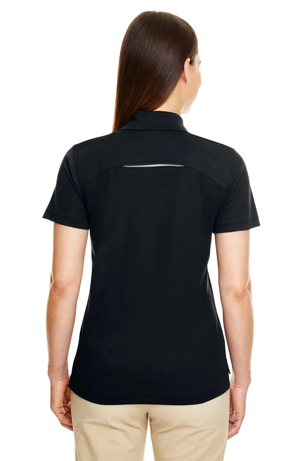 Core 365 Womens Radiant Performance Moisture Wicking Short Sleeve Polo Shirt - Black
