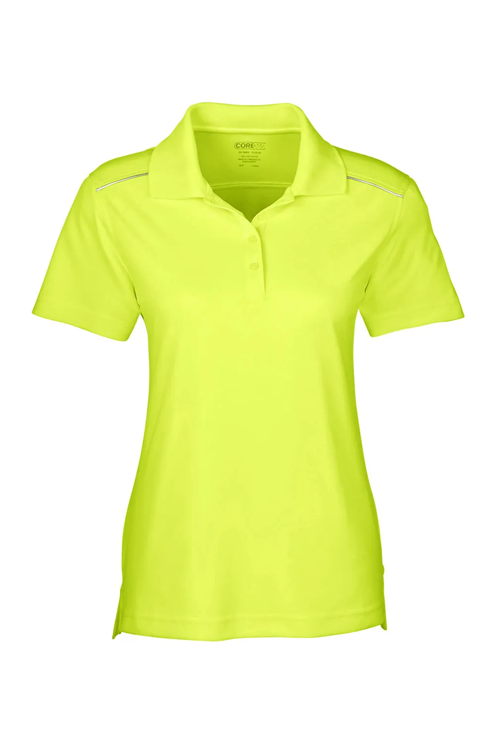 Core 365 Womens Radiant Performance Moisture Wicking Short Sleeve Polo Shirt - Safety Yellow