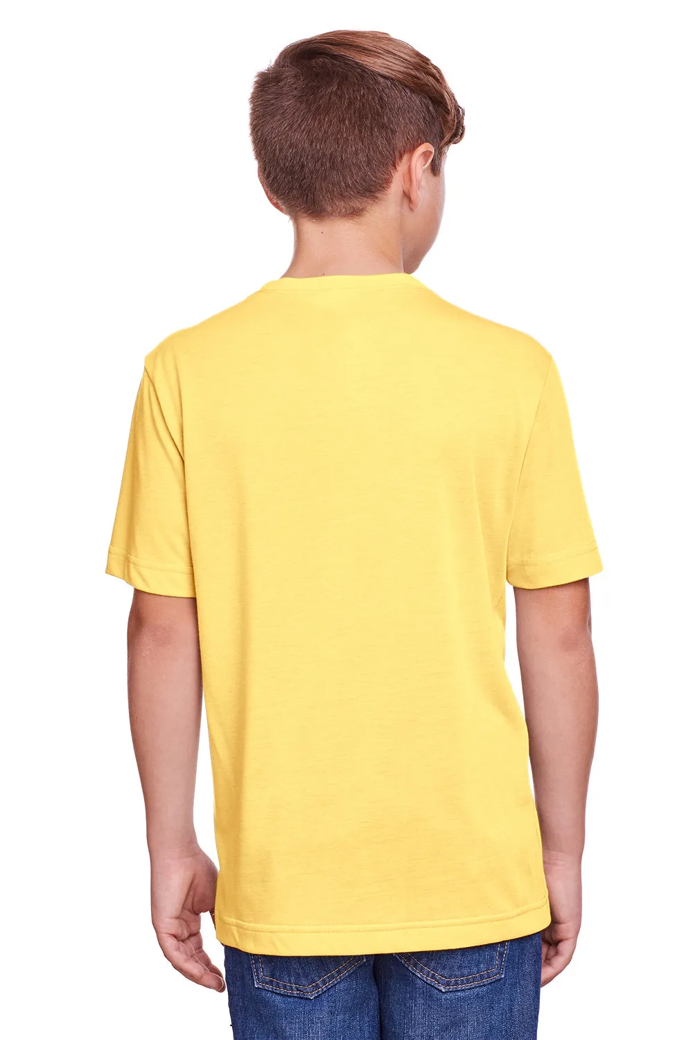 Core 365 Youth Fusion ChromaSoft Performance Moisture Wicking Short Sleeve Crewneck T-Shirt - Campus Gold