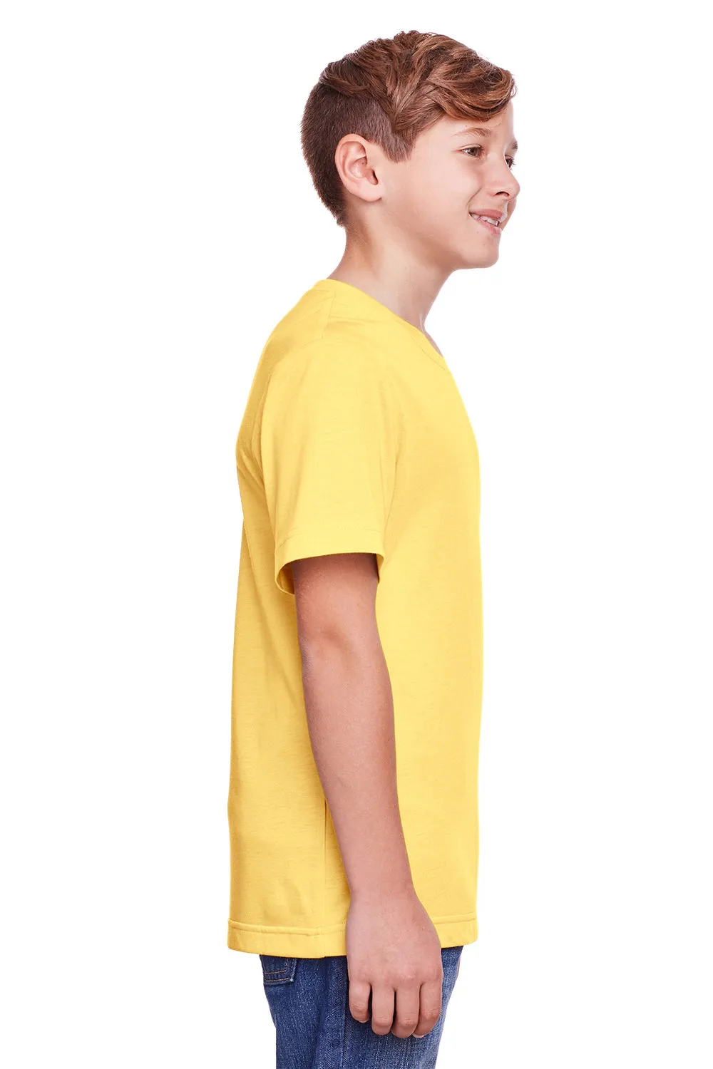 Core 365 Youth Fusion ChromaSoft Performance Moisture Wicking Short Sleeve Crewneck T-Shirt - Campus Gold