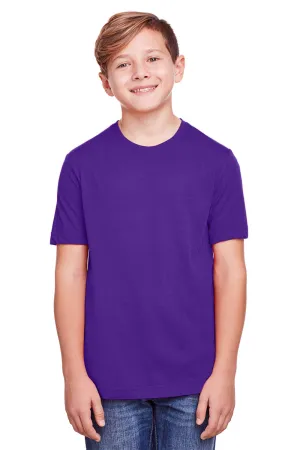 Core 365 Youth Fusion ChromaSoft Performance Moisture Wicking Short Sleeve Crewneck T-Shirt - Campus Purple