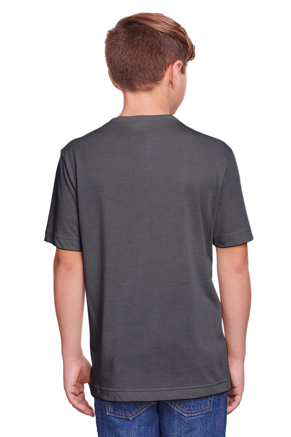 Core 365 Youth Fusion ChromaSoft Performance Moisture Wicking Short Sleeve Crewneck T-Shirt - Carbon Grey