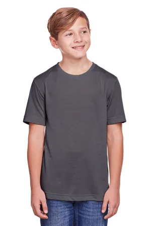 Core 365 Youth Fusion ChromaSoft Performance Moisture Wicking Short Sleeve Crewneck T-Shirt - Carbon Grey
