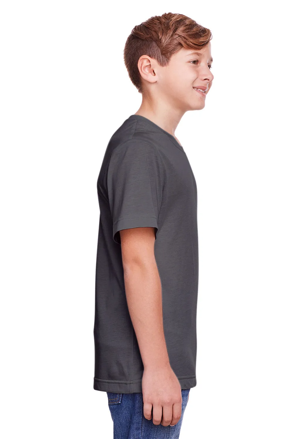Core 365 Youth Fusion ChromaSoft Performance Moisture Wicking Short Sleeve Crewneck T-Shirt - Carbon Grey