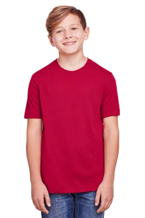 Core 365 Youth Fusion ChromaSoft Performance Moisture Wicking Short Sleeve Crewneck T-Shirt - Classic Red