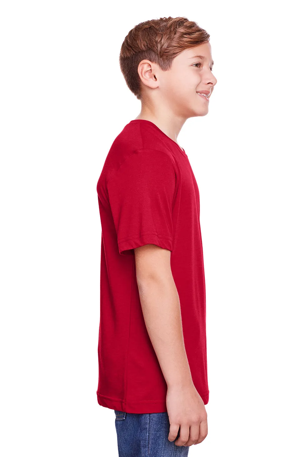 Core 365 Youth Fusion ChromaSoft Performance Moisture Wicking Short Sleeve Crewneck T-Shirt - Classic Red