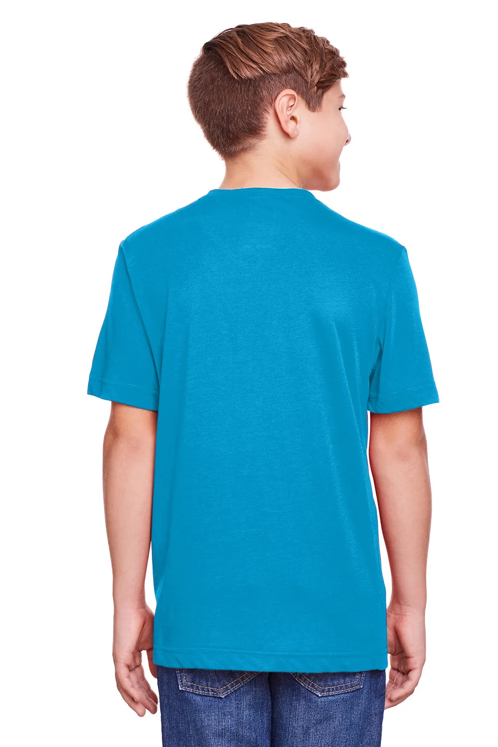 Core 365 Youth Fusion ChromaSoft Performance Moisture Wicking Short Sleeve Crewneck T-Shirt - Electric Blue