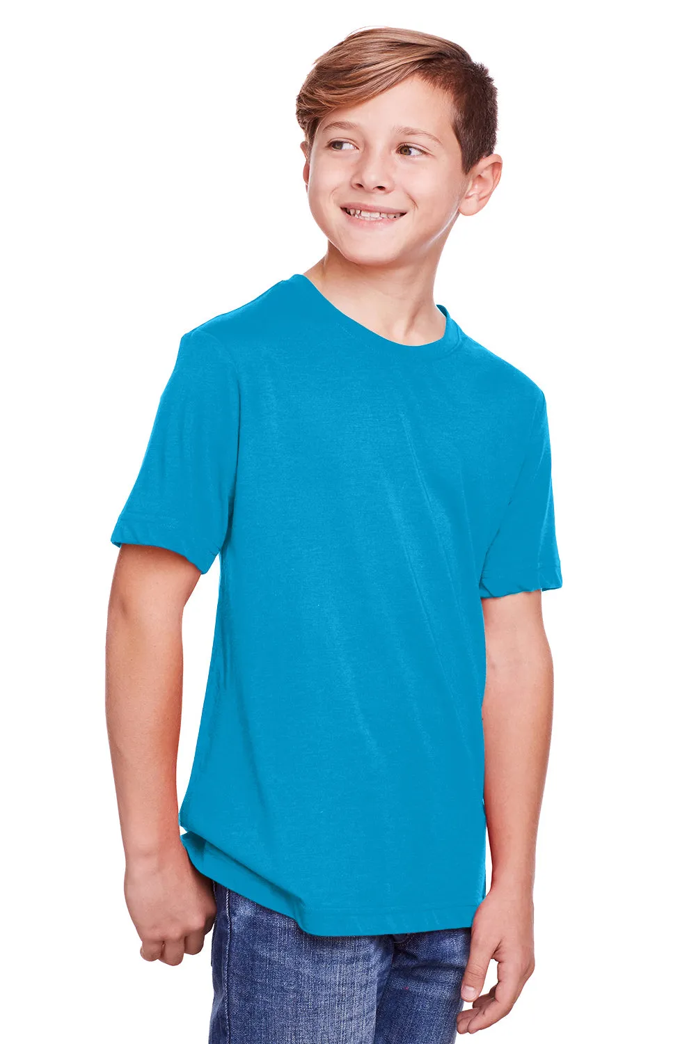 Core 365 Youth Fusion ChromaSoft Performance Moisture Wicking Short Sleeve Crewneck T-Shirt - Electric Blue