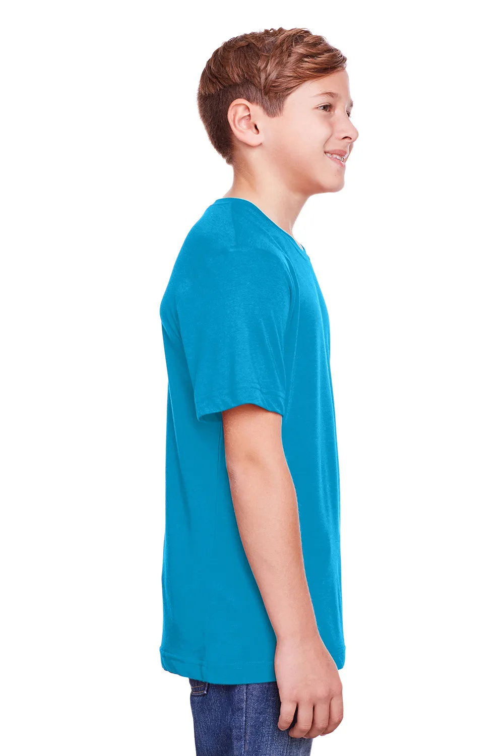 Core 365 Youth Fusion ChromaSoft Performance Moisture Wicking Short Sleeve Crewneck T-Shirt - Electric Blue