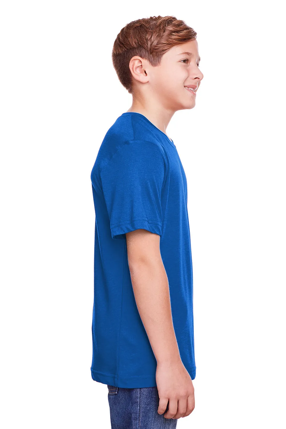 Core 365 Youth Fusion ChromaSoft Performance Moisture Wicking Short Sleeve Crewneck T-Shirt - True Royal Blue